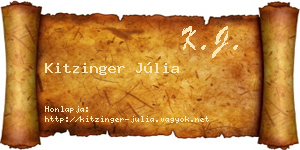 Kitzinger Júlia névjegykártya